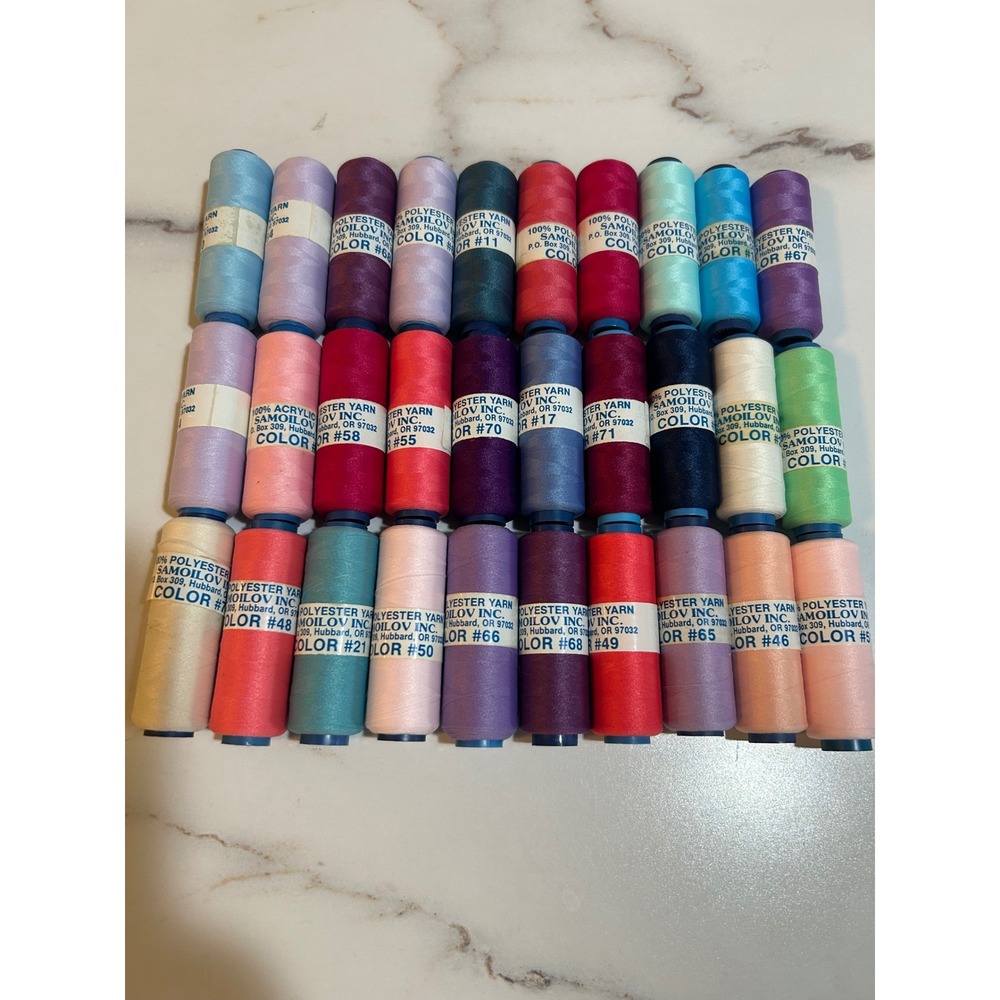 Samoilov Inc Sewing Thread Spools Lot of 27 Polyester Acrylic Multicolor Mixed